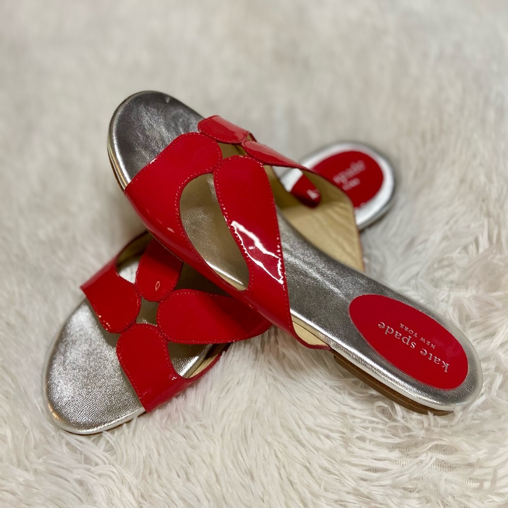 Kate Spade Red Patent Leather Cut-out Sandals!